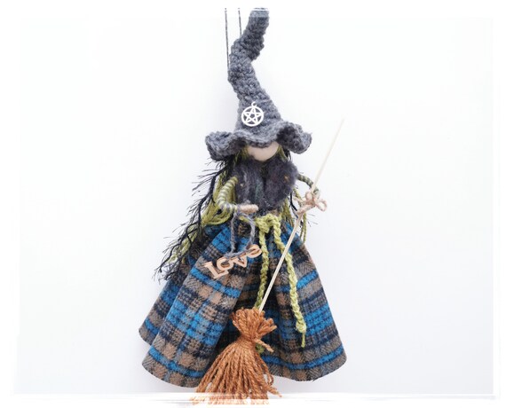 Fairy Witch Figurine Wooden Kitchen Witch Doll Halloween Etsy