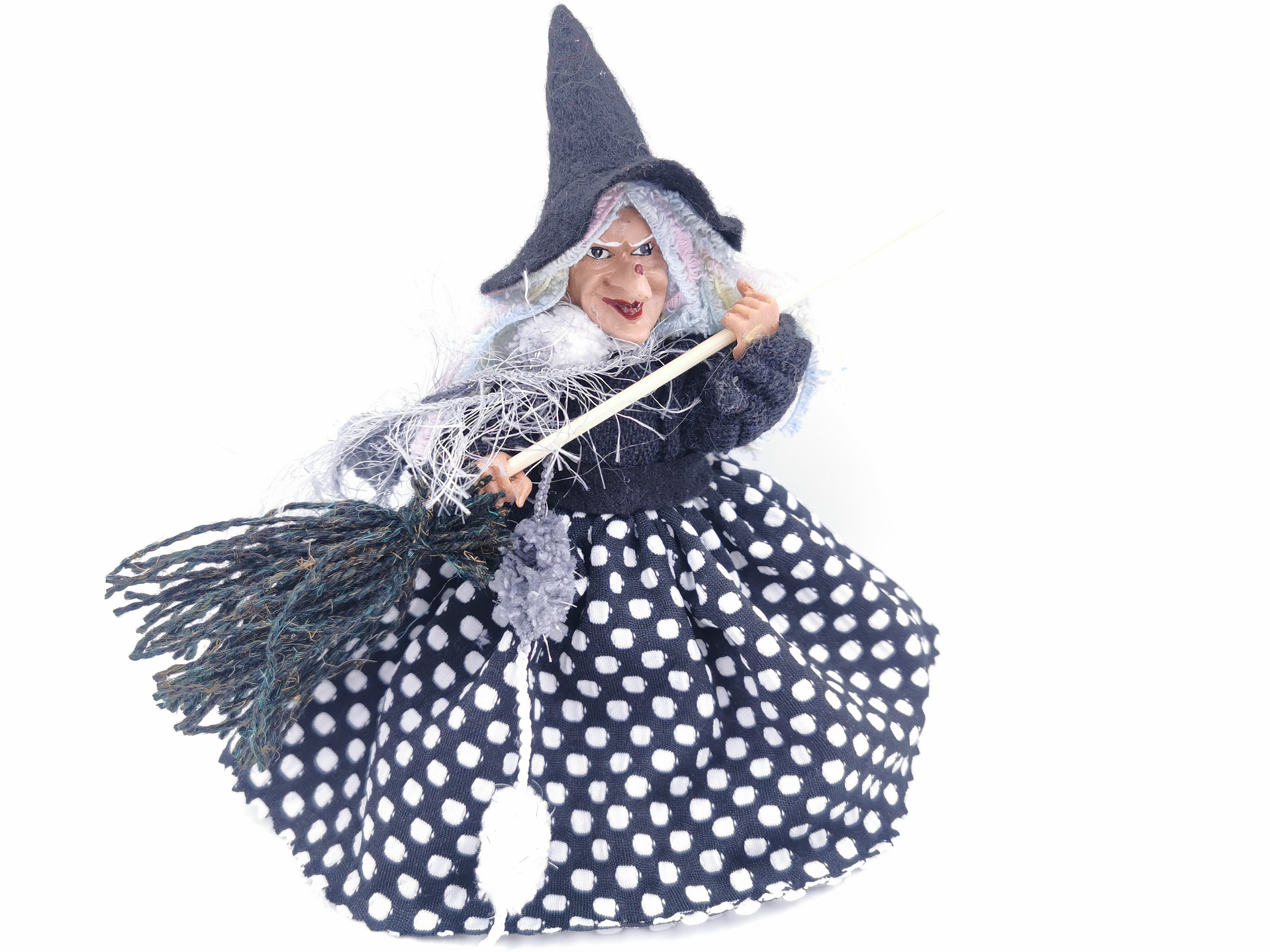 Female Magician Broom Bobblehead - Witch Wizard Figurine main image 1