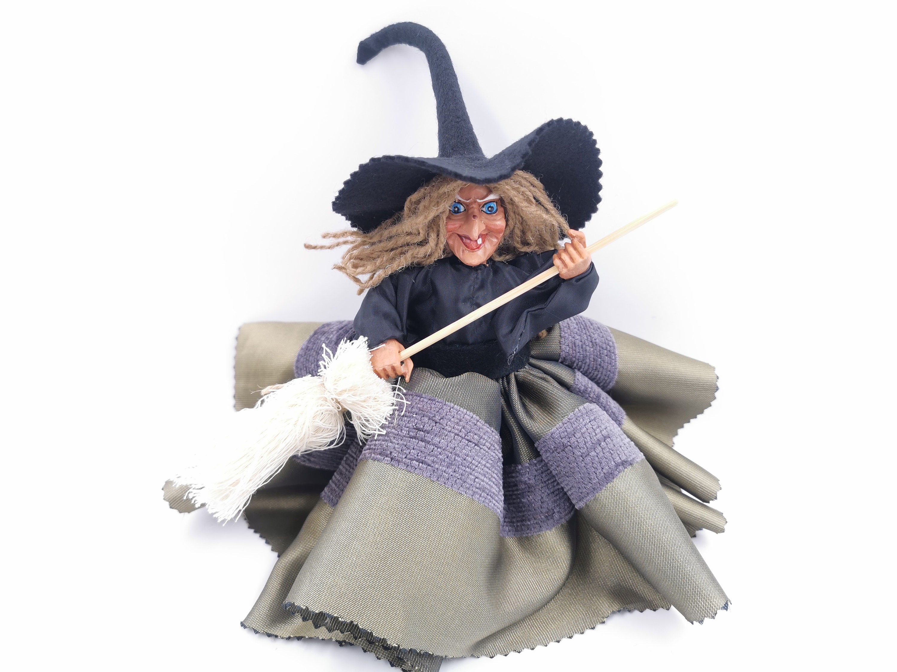 森の魔女人形、手作りのラグドールの置物、妖精の魔女、キッチンの魔女