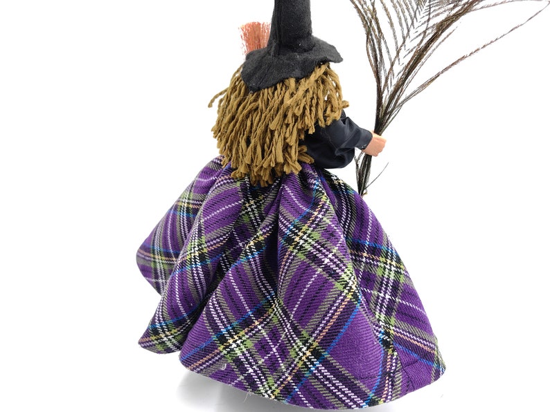 Good luck KITCHEN WITCH DOLL, Witch with broom, Fairy Figurine, Kitchen Hag, Horror Decor, Flying Witch, Hanging Witch, Magic Witch, Gift image 5