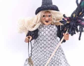 Kitchen witch doll good luck charm hanging witch home decor housewarming gift for her