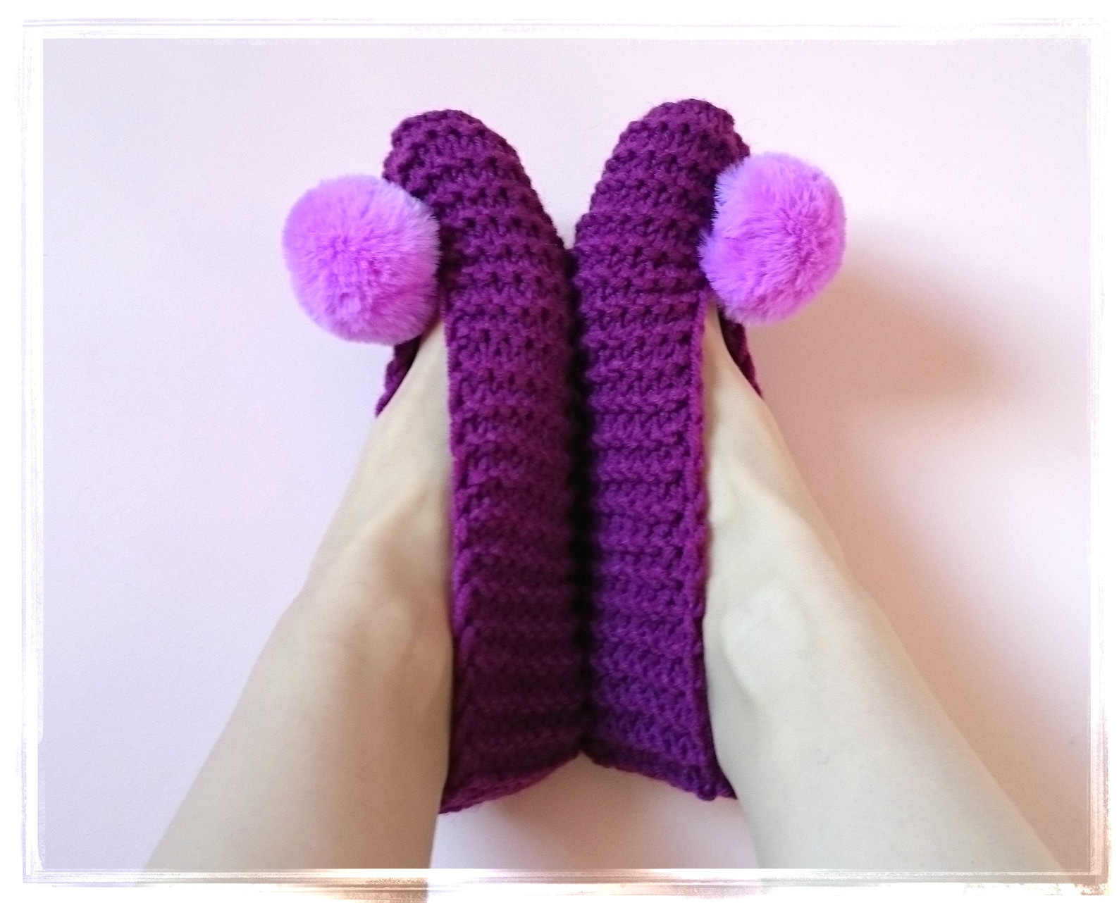 slippers, women leg warmers, pom pom slippers, alpaca wool socks, room shoes, knitted slippers, purple ballets, furry slipper so