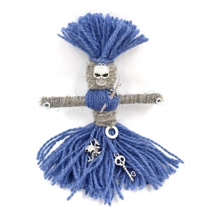 Voodoo-Puppen-Poppet Kraftvolles Voodoo für Zauberritual, Altardekor-Hausschutzornament, Göttinnenpuppe für blaue Liebe starke Efekt haitianische