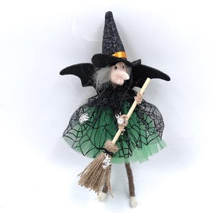 Forest Witch FIgurine, Little Tree Spirit Witch, Kitchen Witch Doll, Alchemist Witch Poverful Protection Talisman, Halloween Doll Decor Gift