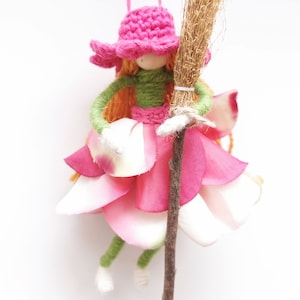 Fairy Witch Figurine, Wicked Witch Clothespin Ornament, Kitchen Witch Doll, Witch Ornament, Rag Peg Doll, Halloween Hag, Hedge Witch, Gift
