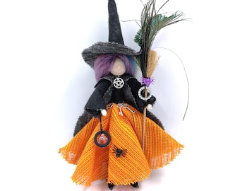 Handmade fairy figurine Gift New Home, Kitchen Witch Doll whimsical decor, Magic Love ritual