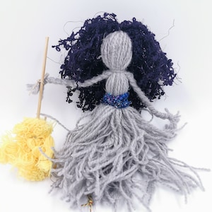 Poppet Good Luck Protection Talisman, Travel Pocket Poppet woolen, Spell Doll for Altar Decor, Fairy Fgurine, Kitchen Witch Doll Gift Home