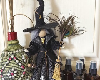 Fairy Poppet Figurine, Good luck Kitchen Witch doll for protection, New Home Spirit Gift