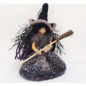 Good luck KITCHEN WITCH DOLL, Horror Decor, Hanging Witch, Ooak art doll, Wooden Figurine, Handcrafted witch, Halloween witch, Hedge Witch image 2