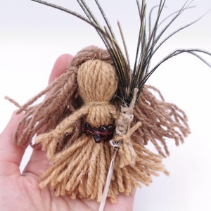 Tasche Mohnblume Fee Puppe, Schutz Talisman. Kleine Küche Hexe Puppe zum Aufhängen, Frauen Auto Göttin Charm, Reise Poppet Haus Segen Geschenk