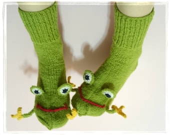 FROG Socks, Funny Socks Woolen Socks Funny Slippers Women Leg