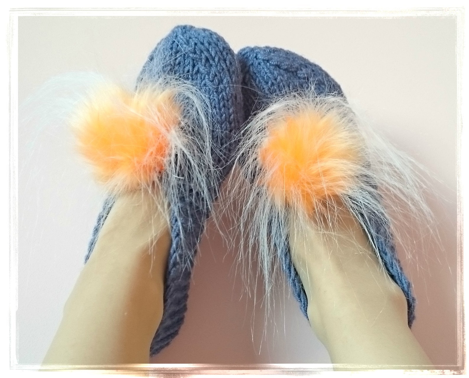 fur pom poms slippers, chunky women's slippers, wedding ballet flats, home shoes, furry slippers, knitted slippers, round to