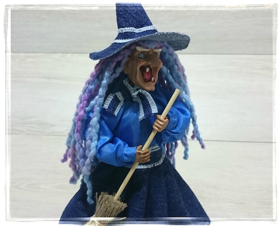 Kitchen Witch Hedge Witch Hag With Broom Horror Decor Etsy
