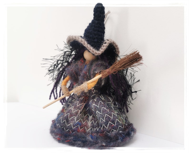 Good luck KITCHEN WITCH DOLL, Horror Decor, Hanging Witch, Ooak art doll, Wooden Figurine, Handcrafted witch, Halloween witch, Hedge Witch image 7