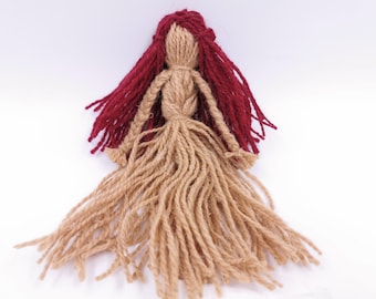 Poppet Good Luck Protection Talisman, Poppet Spell Doll for Altar Decor, Travel Poppet Fairy Witch, Handmade kitchen Woolen Felt Figurine