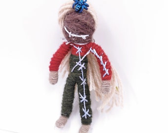 Voodoo Doll Keychain Charm, Poppet voodoo key holder, Crochet Amigurumi Keyring, Bag Accessory, Car Ornament Decoration