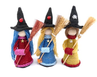 Poppet Spell Doll Gift for Altar Decor/ Witch Good Luck Protection Talisman/ Gift New Home Fairy Witch/ kitchen Witch Doll Woolen Spirit