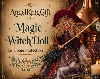 Magic Witch Doll for Home Protection: OOAK personalized Folk Art Good Luck  Decor, Gift