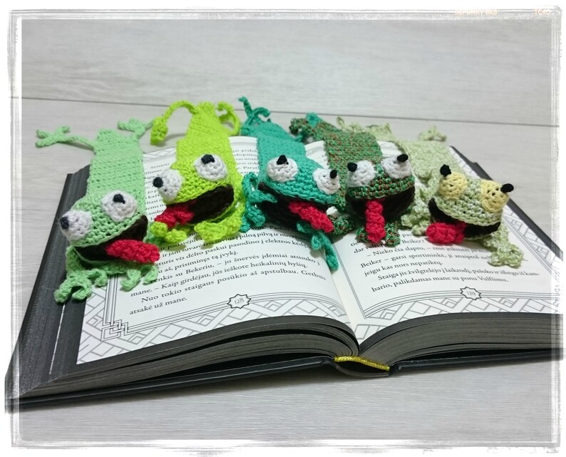 FROG BOOKMARK Crochet Bookmark Cute funny gift for reader Etsy