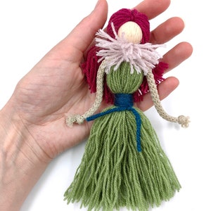 Poppet Spell Doll for Altar Decor/ Poppet Good Luck Protection Talisman/ Travel Poppet Fairy Witch/ Handmade kitchen Witch Doll Felt Figure