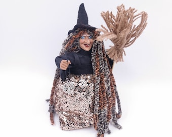 Kitchen witch doll good luck charm cozy kitchen decor housewarming gift cute hanging witch