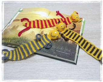 BEE BOOKMARK, Crochet Bookmark, Amigurumi Bookmark, Bible Tab, Knit page mark, Funny Bookmark, Accent Mark, Children gift, Cute accent mark