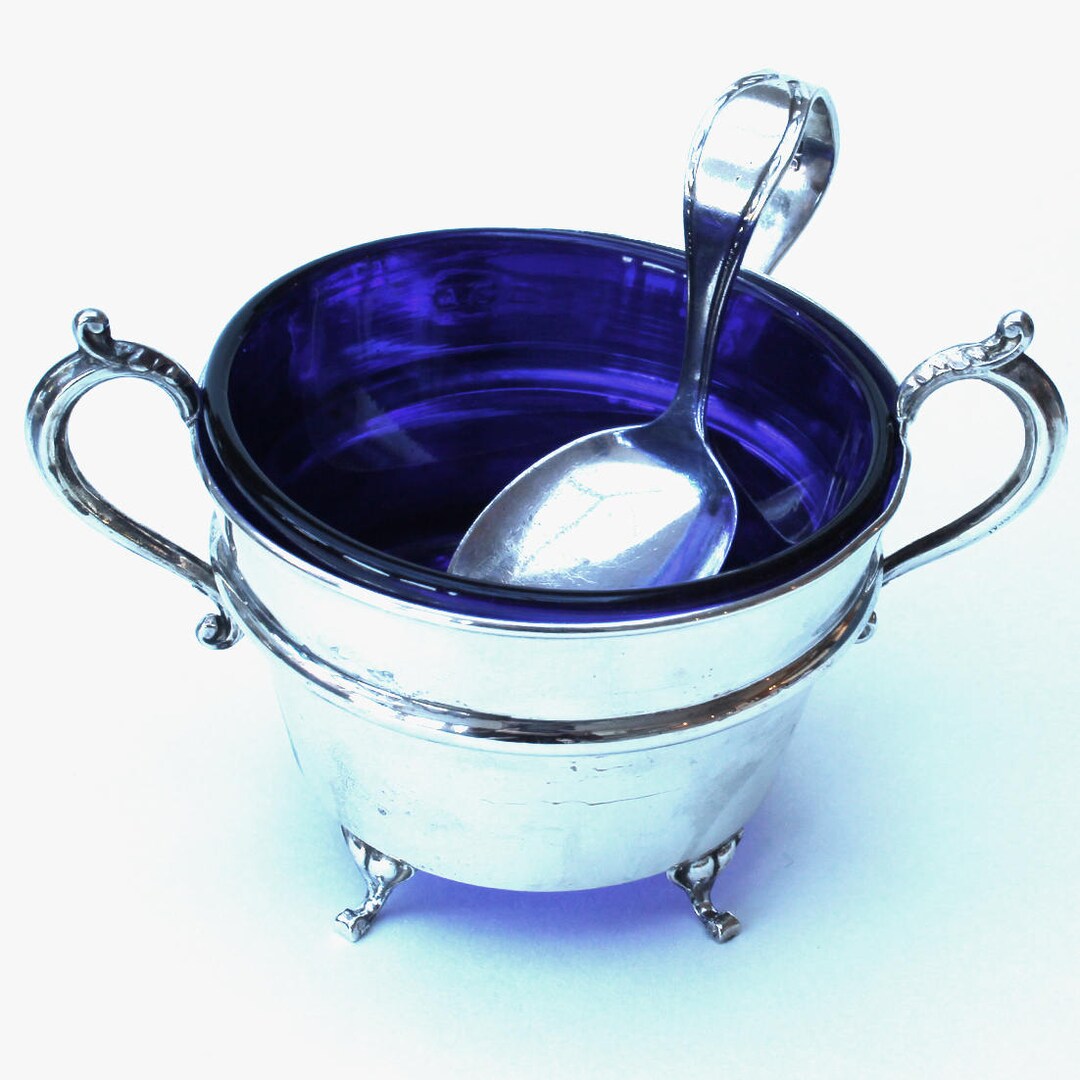 SILVER SUGAR BOWL Antique Sugar Bowl and Spoon Etsy