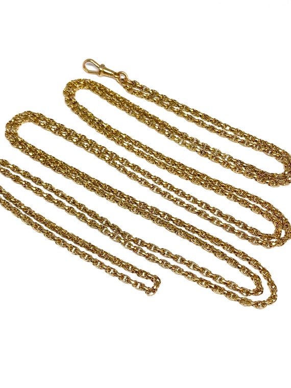 ANTIQUE 9ct GOLD GUARD Chain | Watch Chain Solid … - image 2