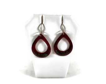 E345 Teardrop Enamel Earrings