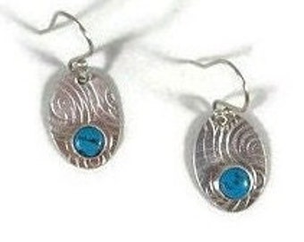 E392 Silver and Turquoise Earrings