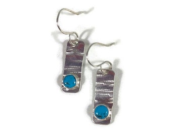 E386 Silver and Turquoise Earrings