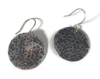 E246 Handmade Sterling Silver Disc Earrings