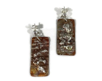 E391 Copper and Silver Earrings