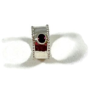 R128 Silver and Garnet Ring image 2