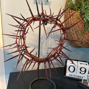 MUSEUM Quality Crown of Thorns  Easter decor Jesus Crucifixion Life Sz 9" Christmas HANDMADE USA