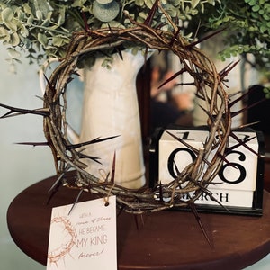 Deluxe crown of Thorns CHRISTMAS decor Jesus Crucifixion Life Sz 9&quot; HANDMADE USA