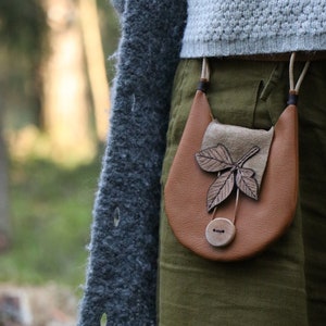 Wald Gürteltasche Leder Holz