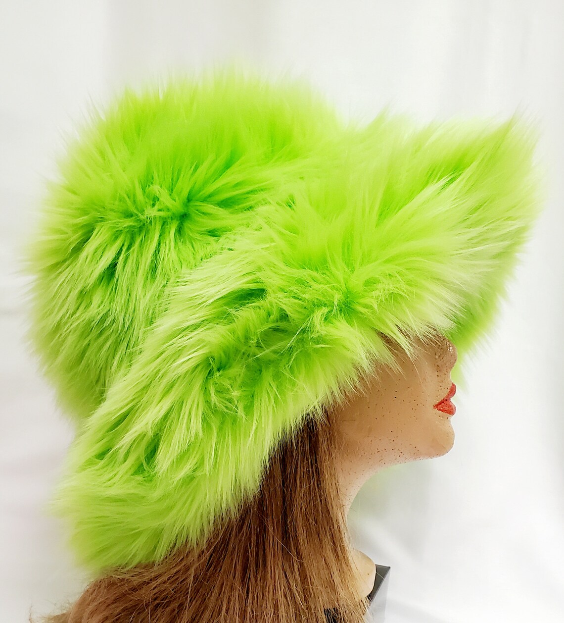 Lime Green Faux Fur Bucket Hat / Floppy Hat / Festival Hat / Etsy