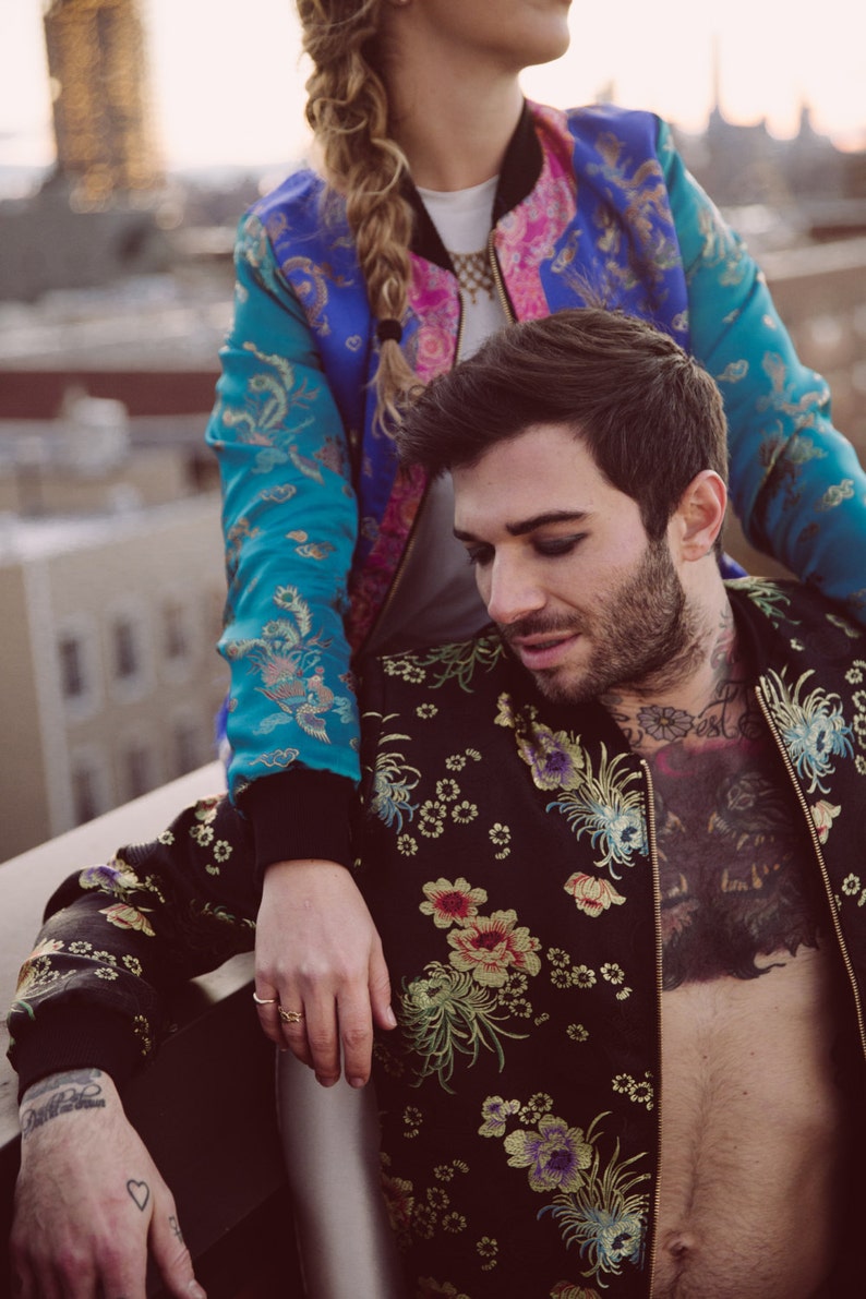 Night Owl Brocade Festival Bomber Jacket