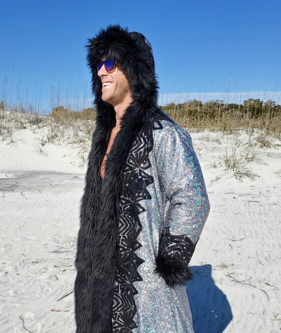 The Black Crystal King/queen Royal Flare Faux Fur Reversible