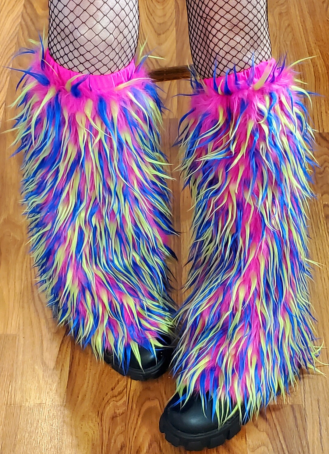 Pink Monster Tipped Faux Fur Leg Warmers / Furry Leg Warmers / Etsy