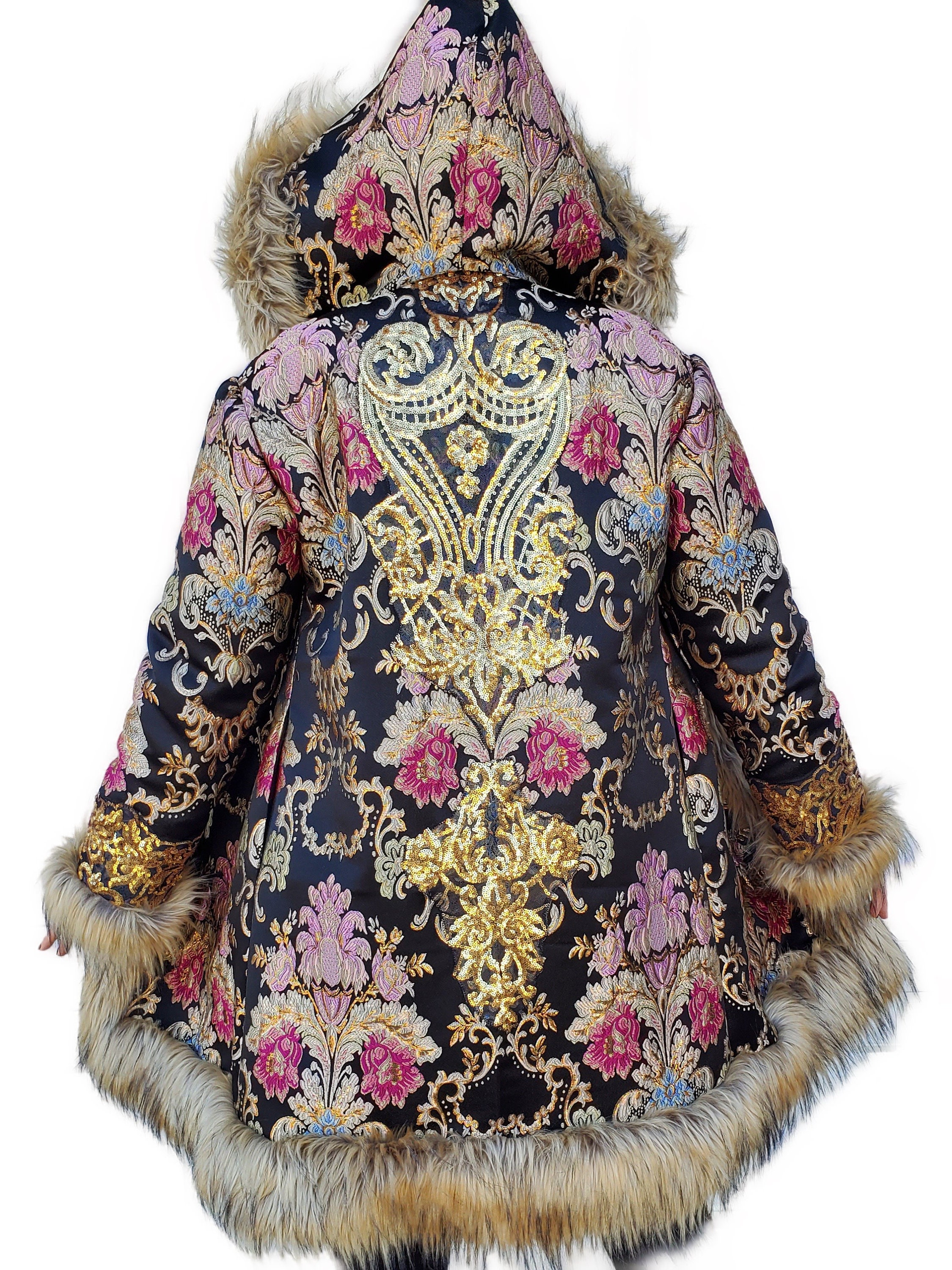 Brocade Fur Coat - Etsy