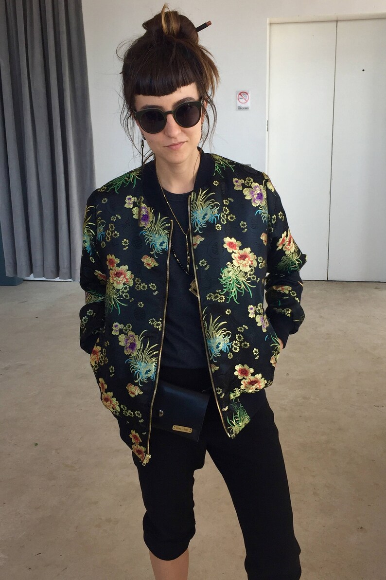 Night Owl Brocade Festival Bomber Jacket