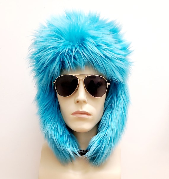 Burning Man Aviator Goggles Hat Rainbow Aviator Ear Flap Hat | Burning Man | Faux Fur  main image 4