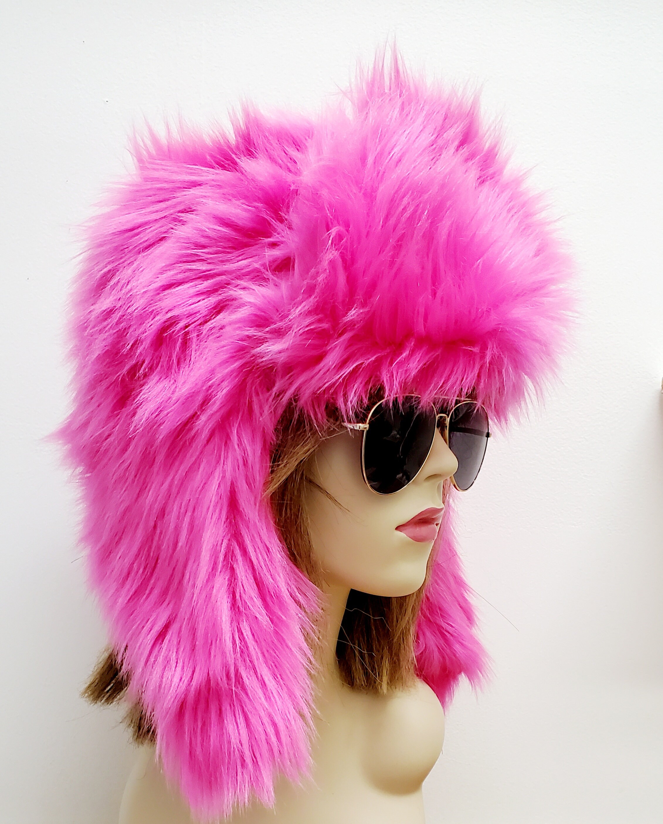 Faux Fur Trapper Hat in Hot Pink Generation Kiss Faux Fur Trapper Hat - Pink – Dolls Kill main image 4