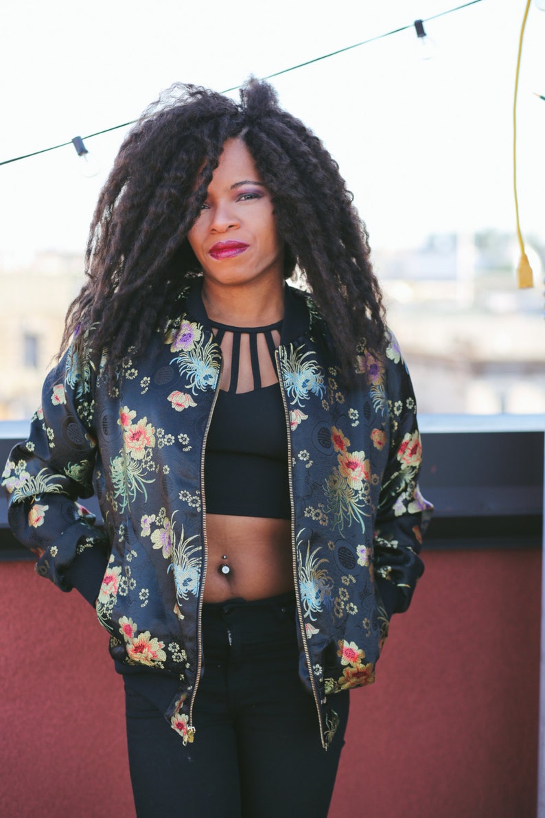 Night Owl Brocade Festival Bomber Jacket