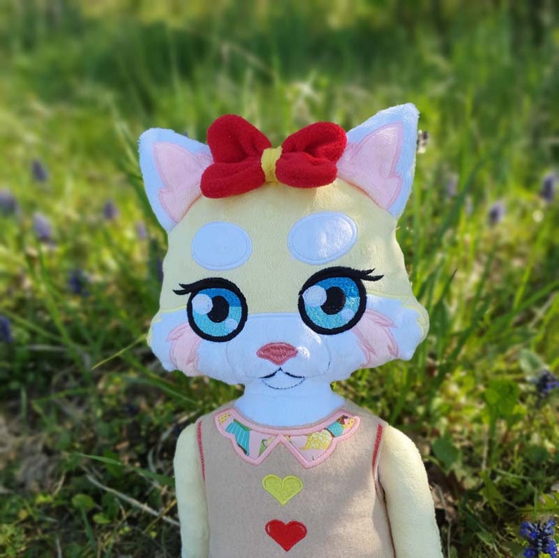Janett red panda girl Doll 4 SIZES Plushie Machine Embroidery Digitized design PATTERN ITH Stuffie