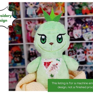 Grinch Mellow Christmas Stuffed Toy  Machine Embroidery Pattern - PDF Digital Download - ITH DIY Project