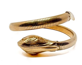 Vintage 1940s Snake Cuff Rolled Gold Gas Pipe