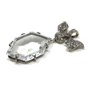 Edwardian c.1900 Silver, Crystal and Paste Antique Floral Pendant